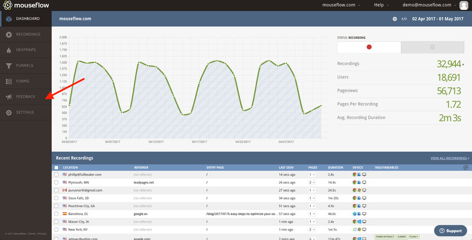 Mouseflow screenshot