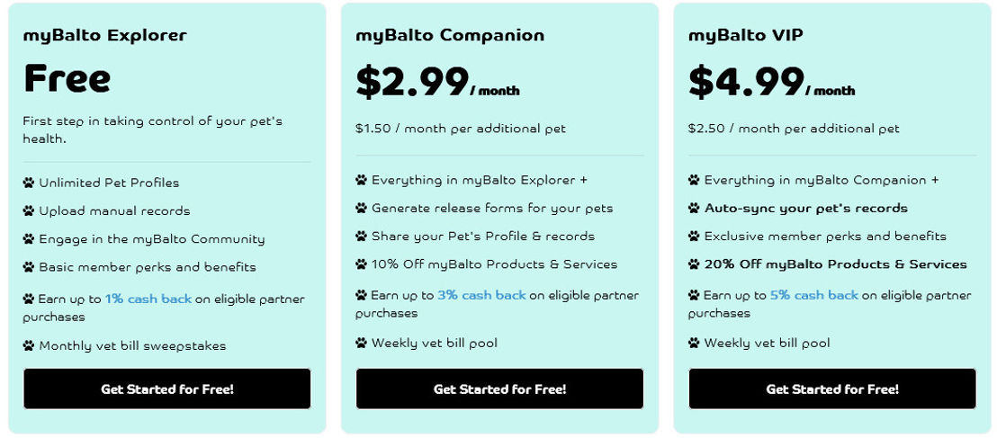 myBalto pricing 2