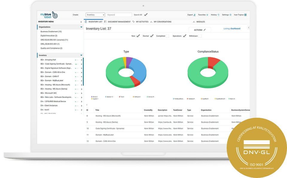 MyBlueLabel screenshot