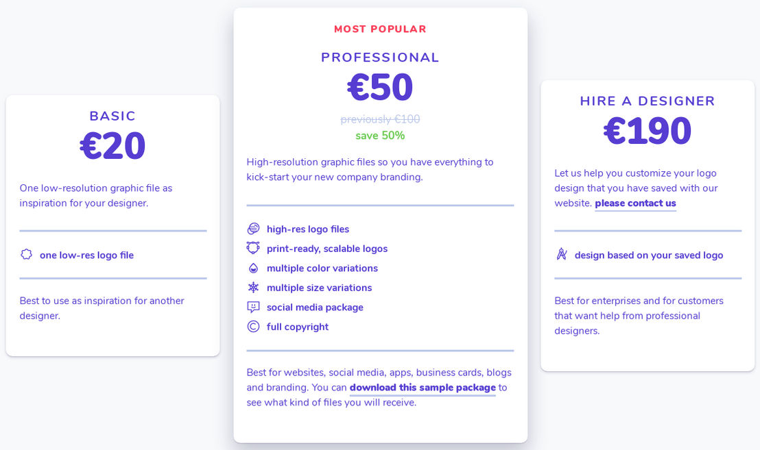 My Brand New Logo pricing 1