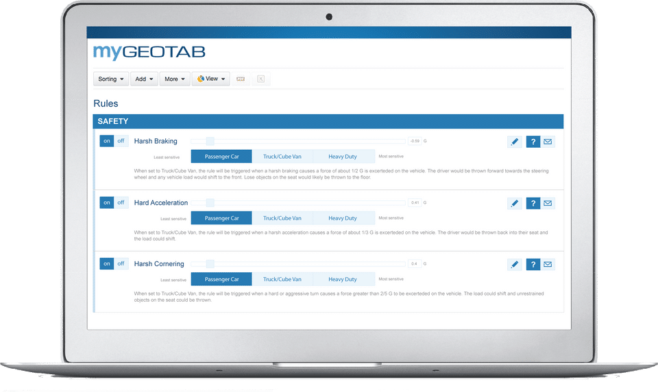 MyGeotab screenshot 2