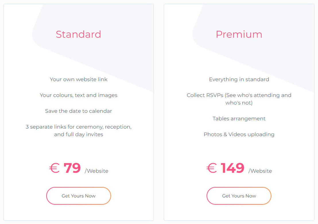 MyKnotBook pricing 1