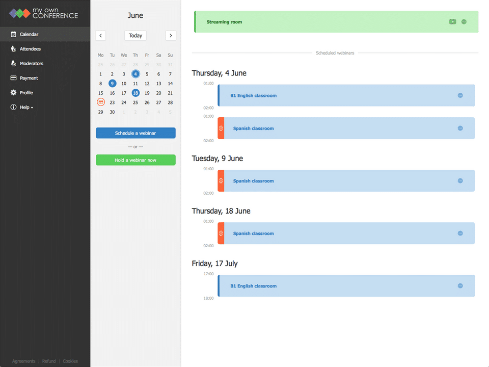 MyOwnConference screenshot