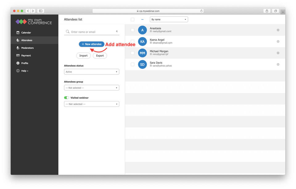 MyOwnConference screenshot
