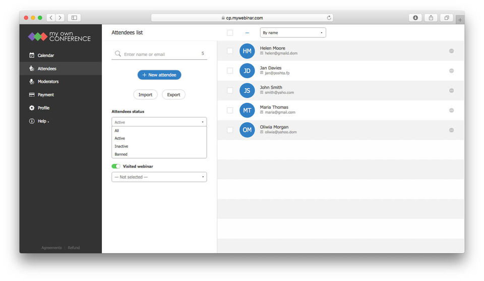 MyOwnConference screenshot