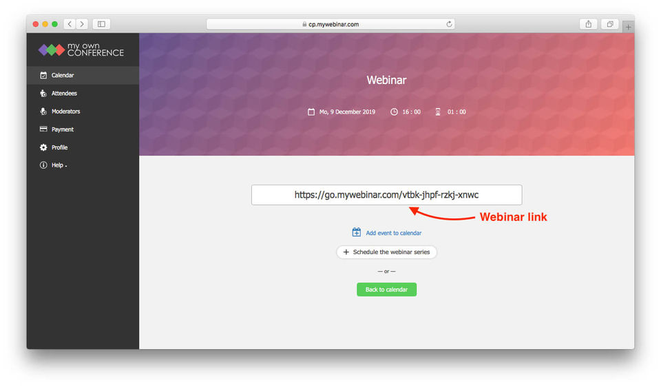 MyOwnConference screenshot