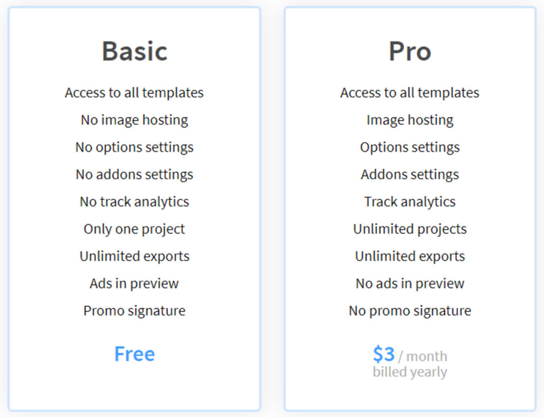 MySigMail pricing 1