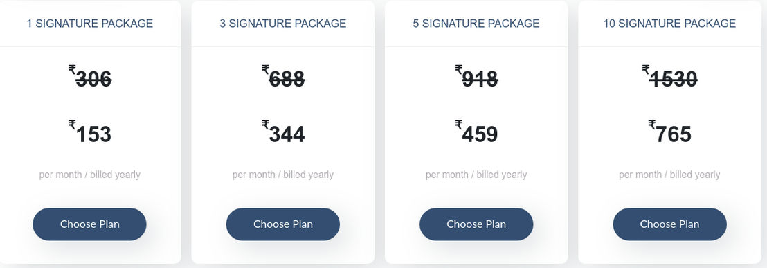 MySign pricing 1