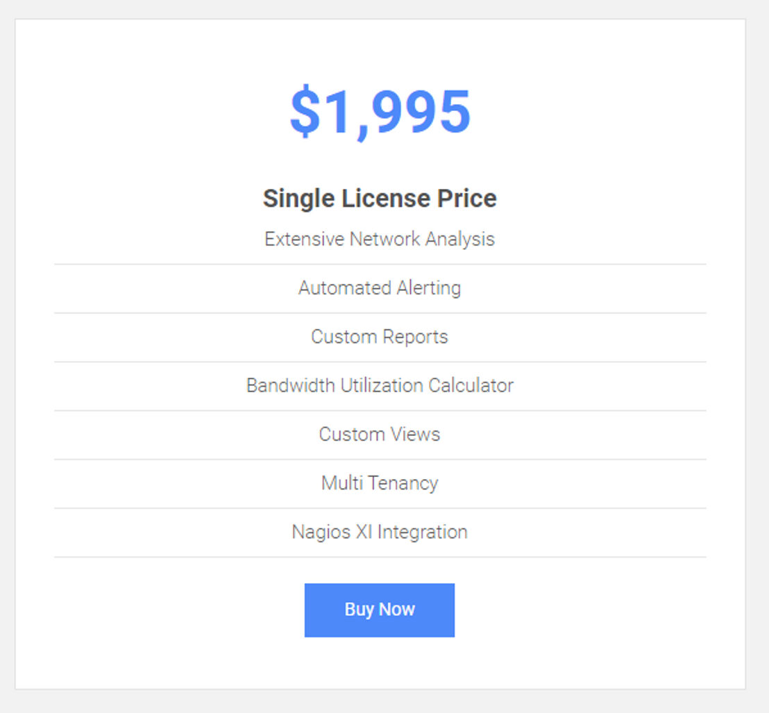 Nagios Network Analyzer pricing 1