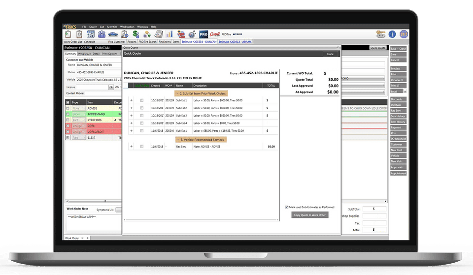 NAPA TRACS screenshot 1