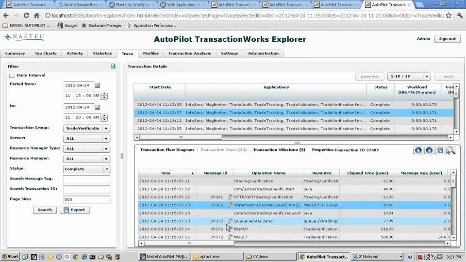 Nastel AutoPilot screenshot