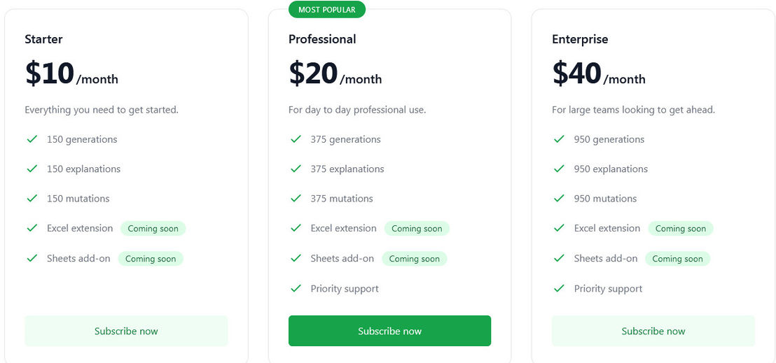 Neural Formula pricing 1