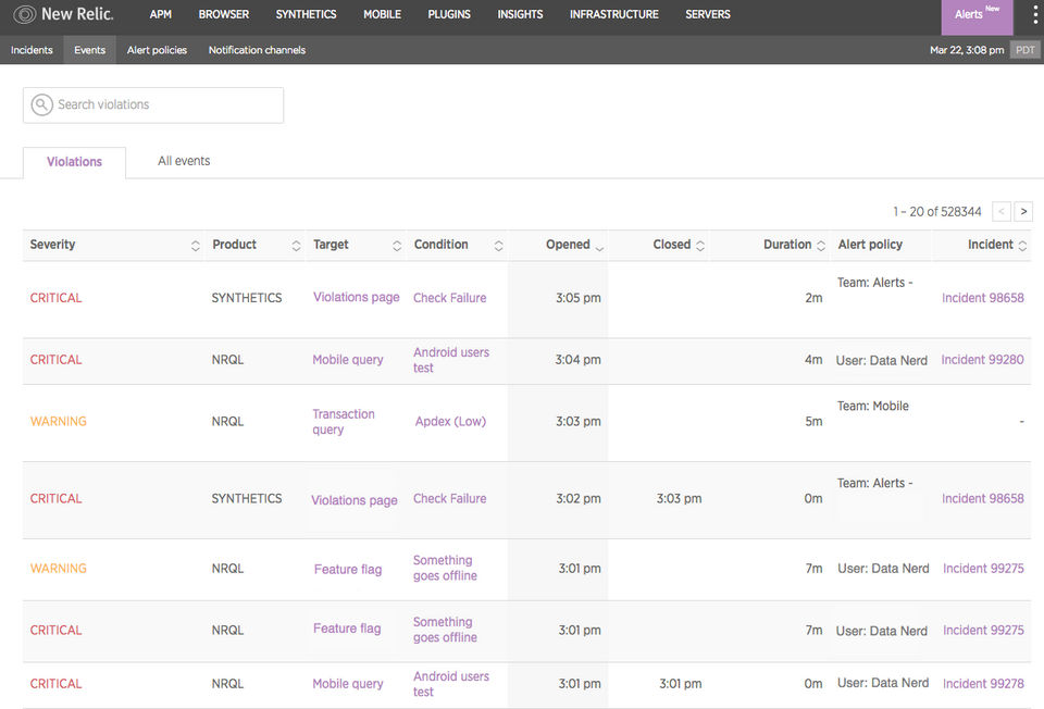 New Relic Alerts screenshot 1
