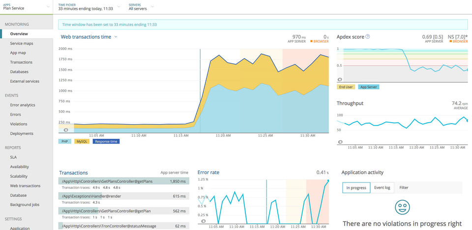 New Relic APM screenshot 4