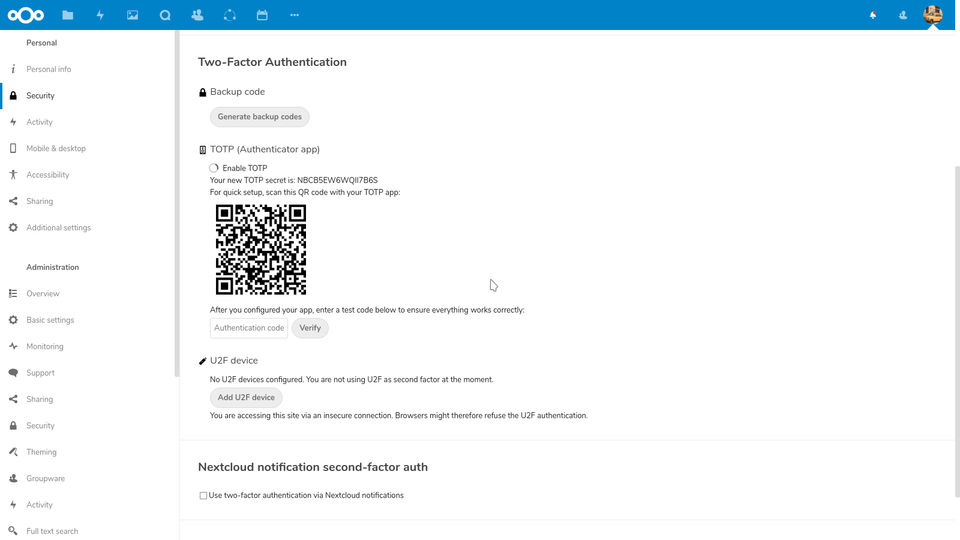Nextcloud screenshot