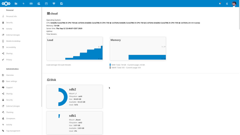 Nextcloud screenshot
