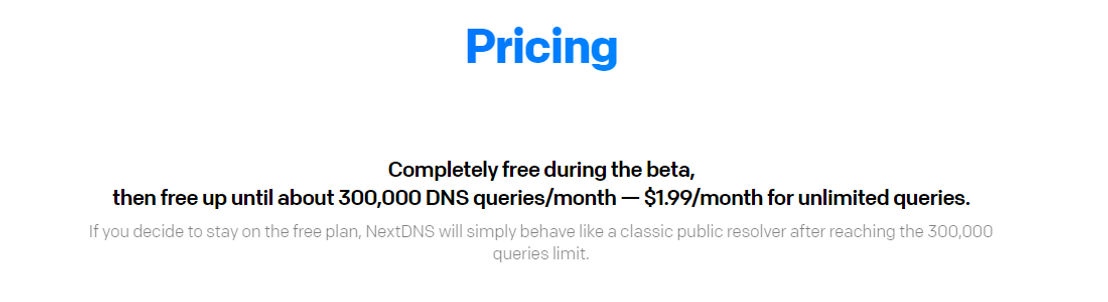 NextDNS pricing 1