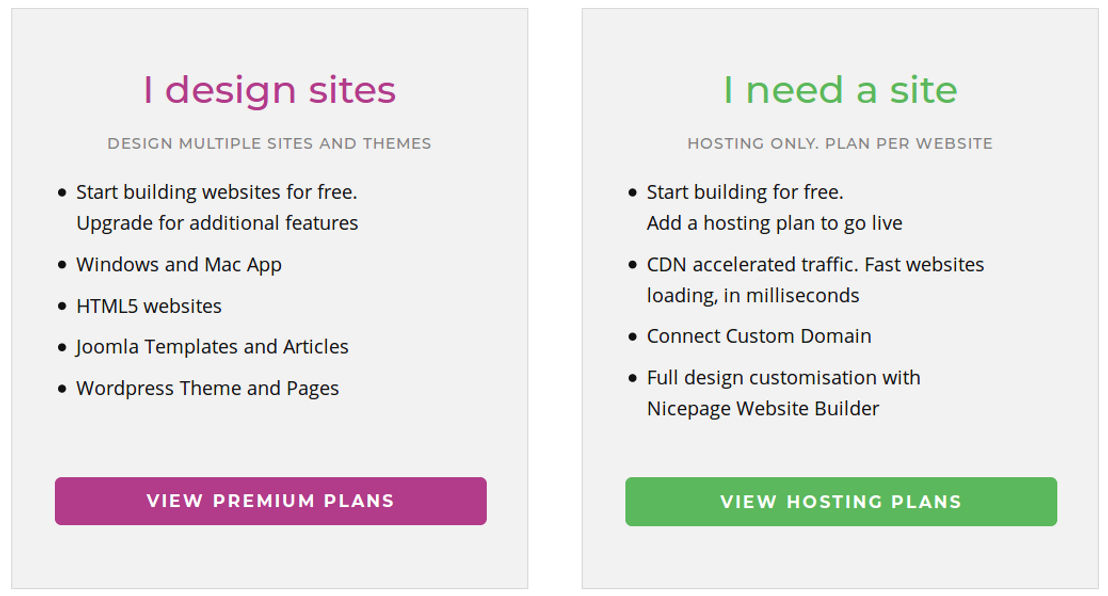 Nicepage pricing 1