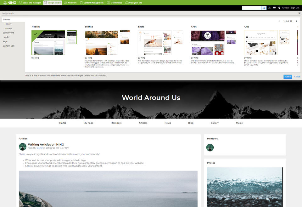 Ning screenshot 2