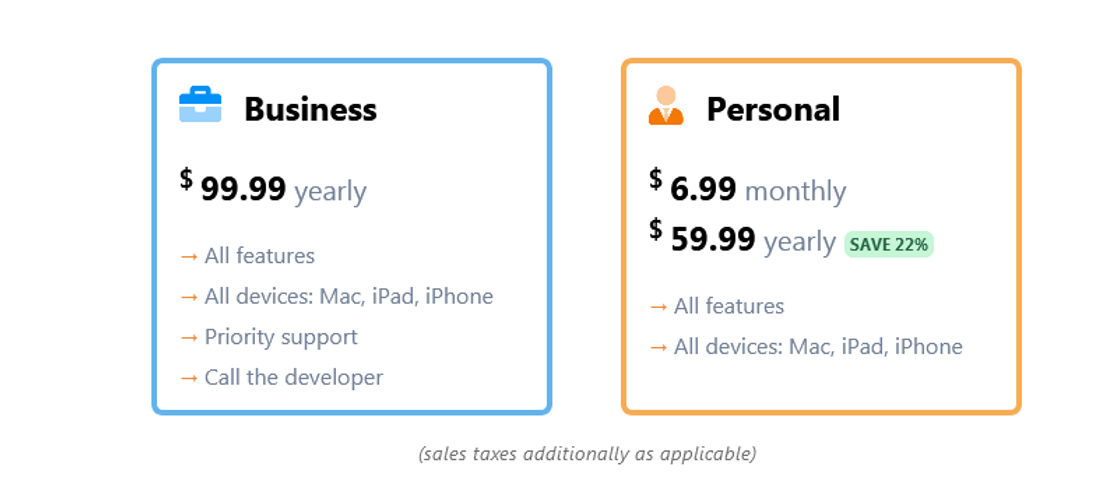 NotePlan pricing 1