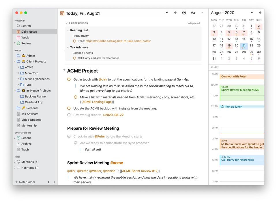 NotePlan screenshot 2