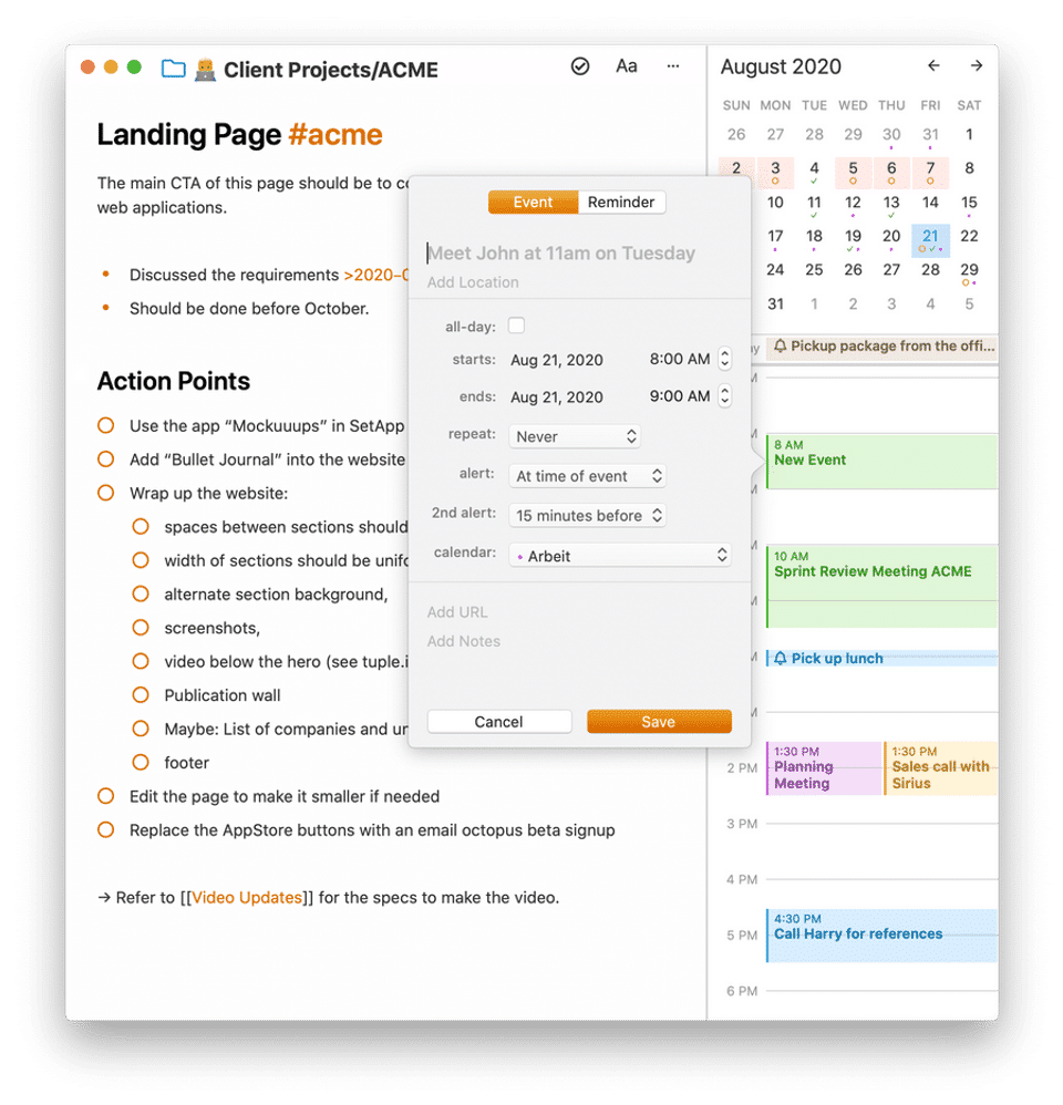 NotePlan screenshot 1