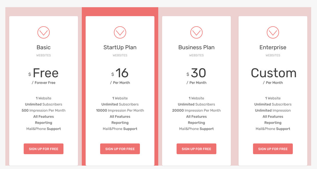 NotificUp pricing