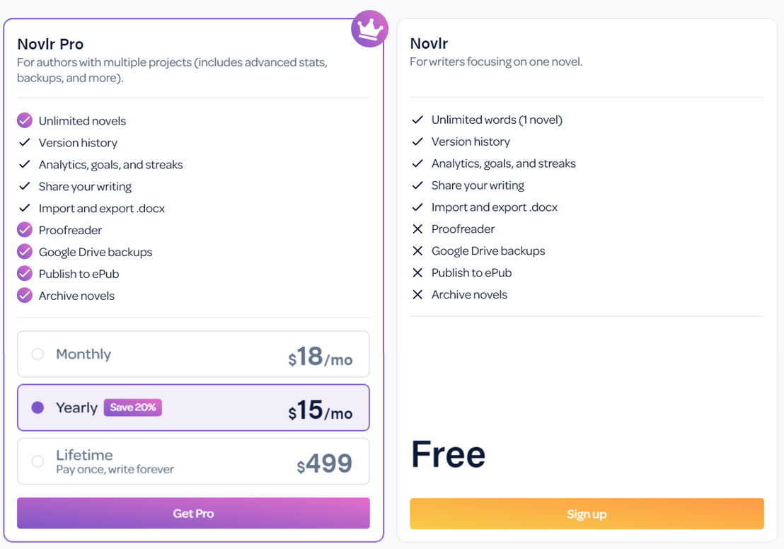 Novlr screenshot 2