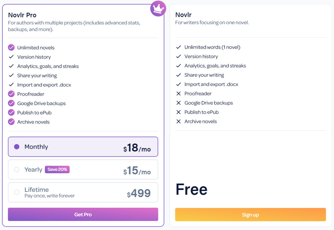 Novlr screenshot 1
