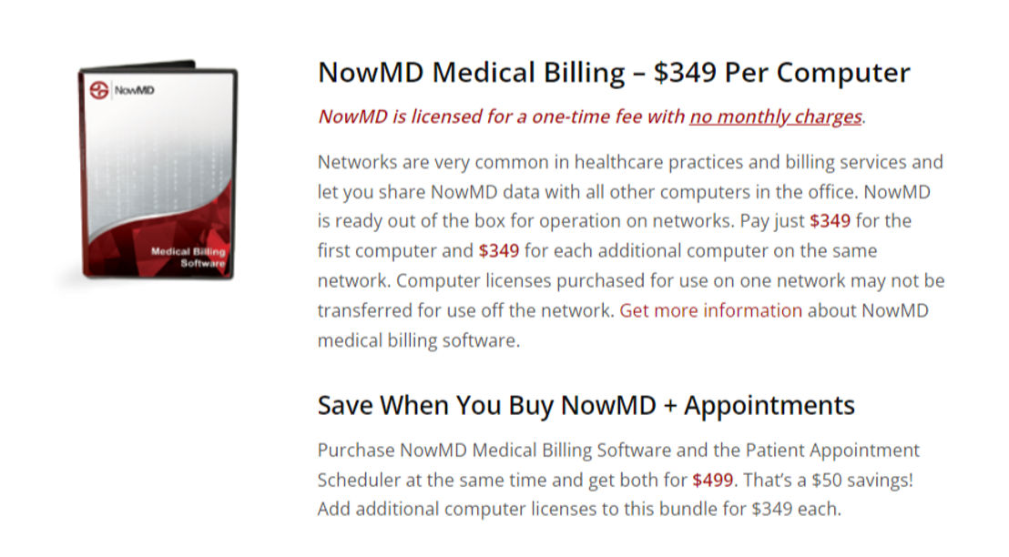 NowMD Medical Billing pricing 1