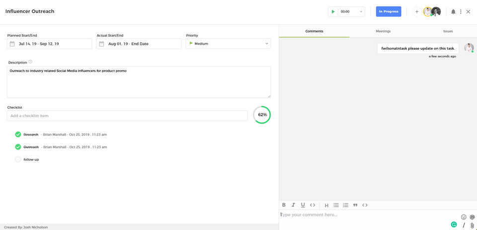 nTask screenshot 2