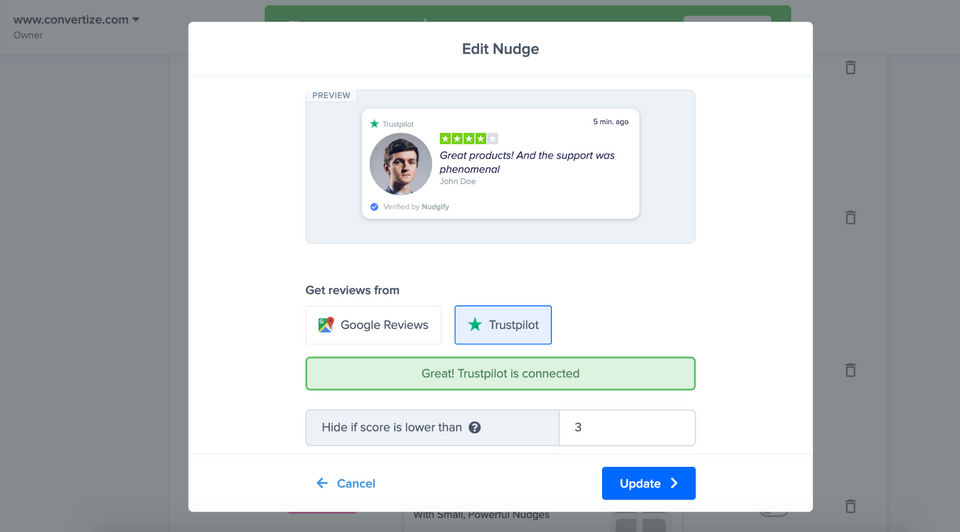 Nudgify screenshot 2