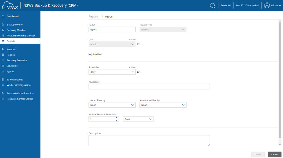 N2WS Backup screenshot