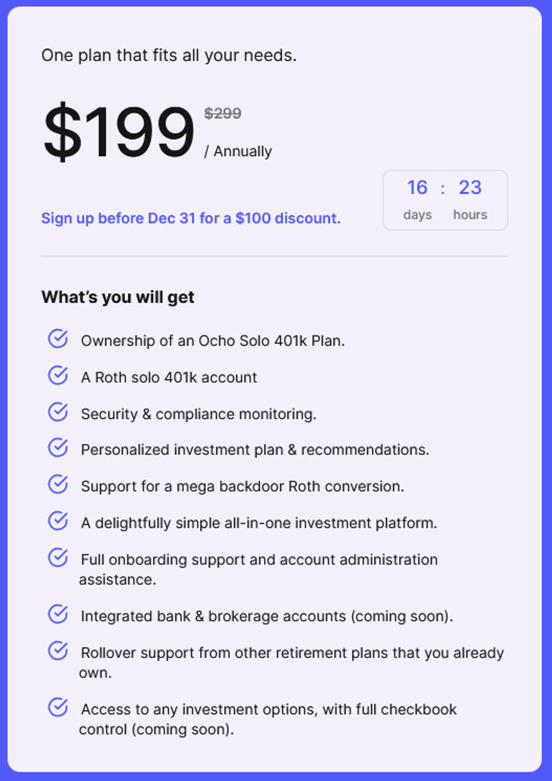 Ocho pricing