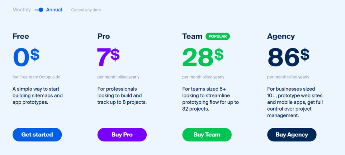 Octopus.do pricing 2