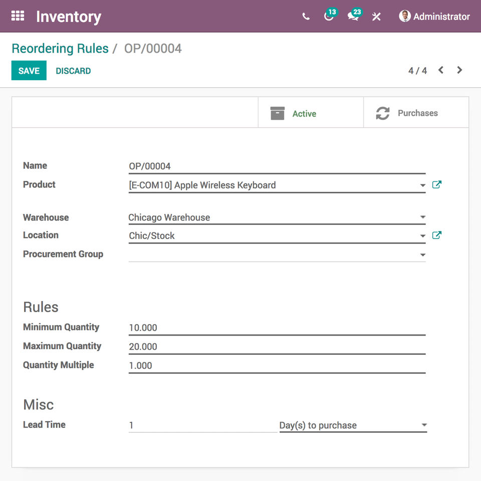 Odoo Inventory screenshot 2