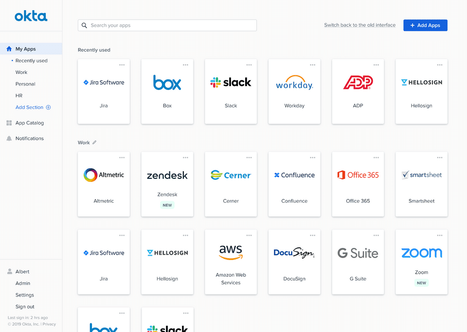 Okta screenshot 1
