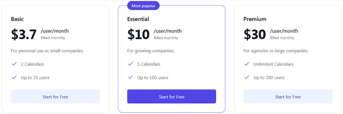 OneCal pricing 2
