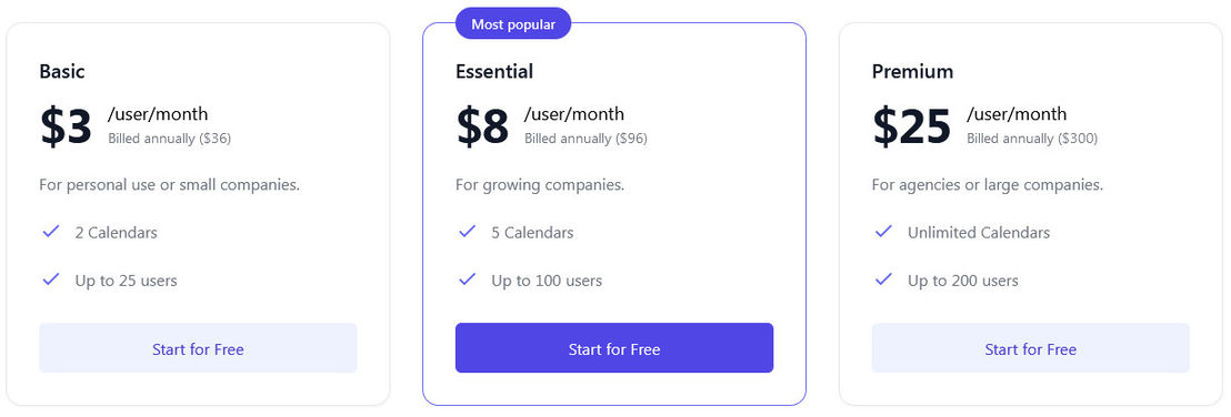 OneCal pricing 1