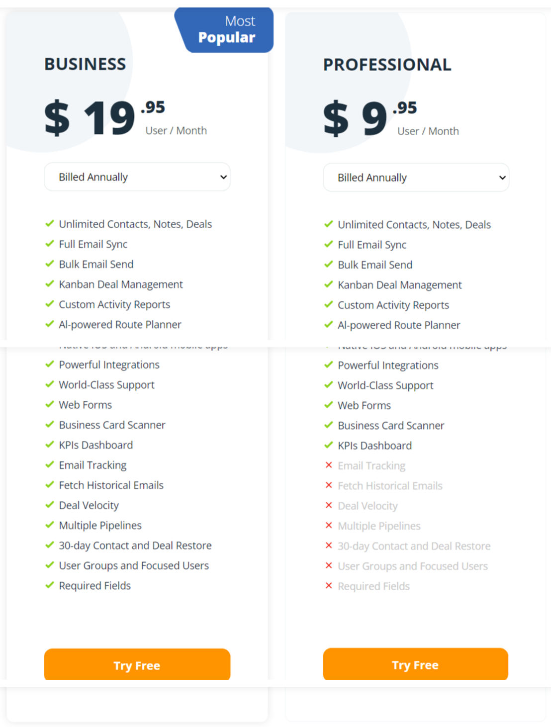 OnePageCRM pricing