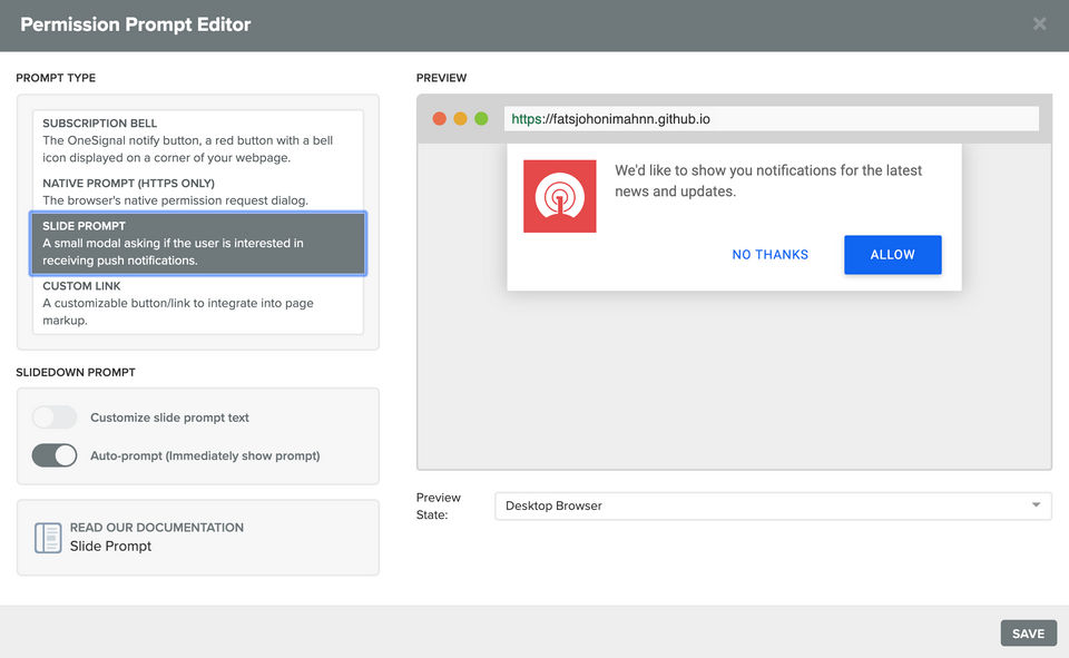 OneSignal screenshot 1