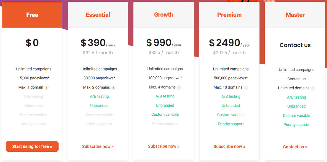 OptiMonk pricing