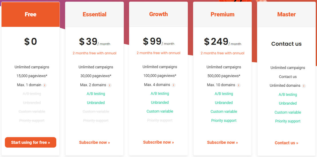 OptiMonk pricing