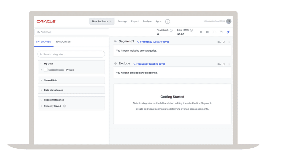 Oracle BlueKai Data Management Platform screenshot 1