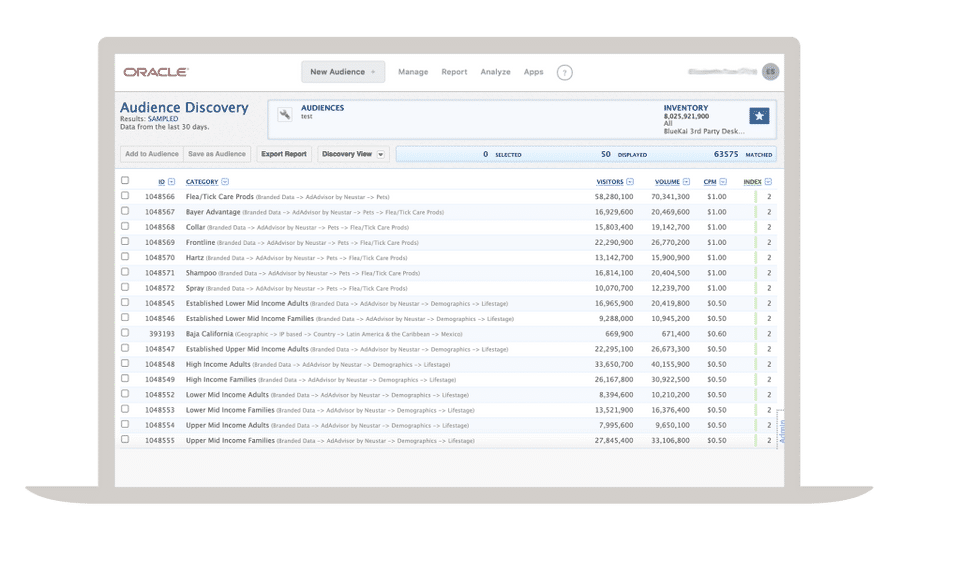 Oracle BlueKai Data Management Platform screenshot 2