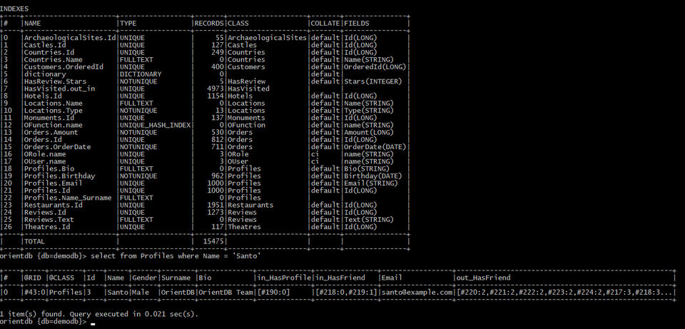OrientDB screenshot 3