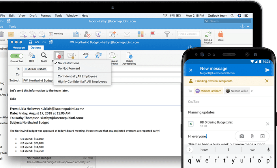 Outlook screenshot 2