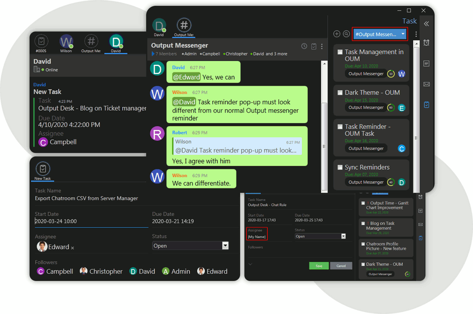 Output Messenger screenshot 1