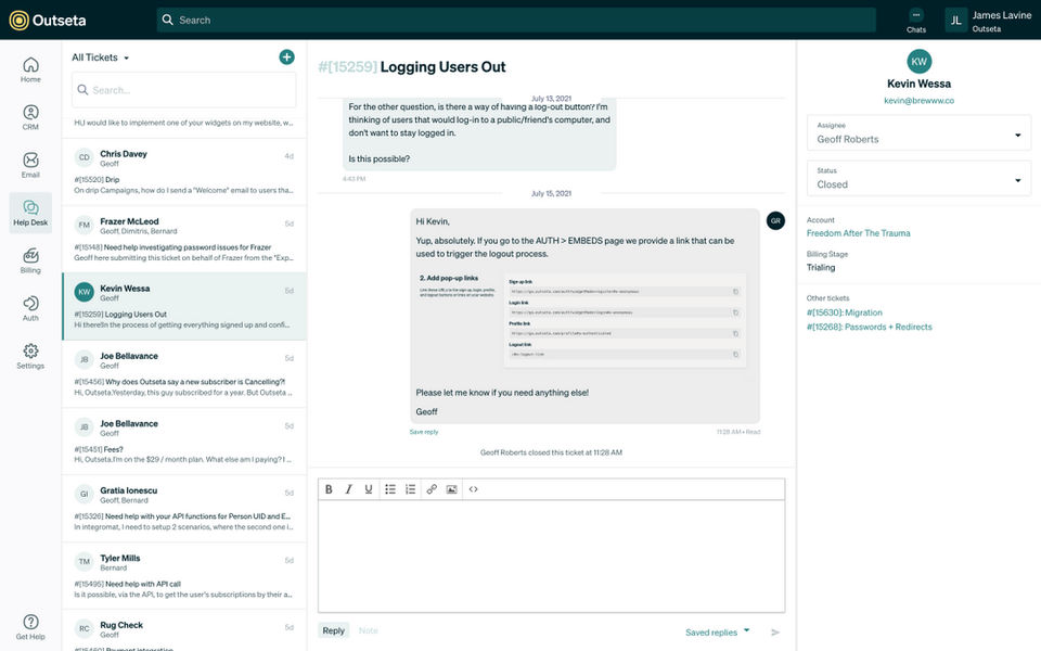 Outseta screenshot 3