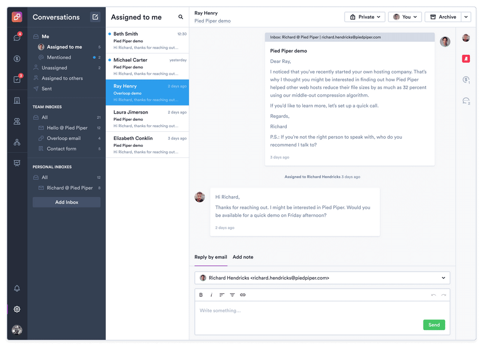 Overloop CRM screenshot 1